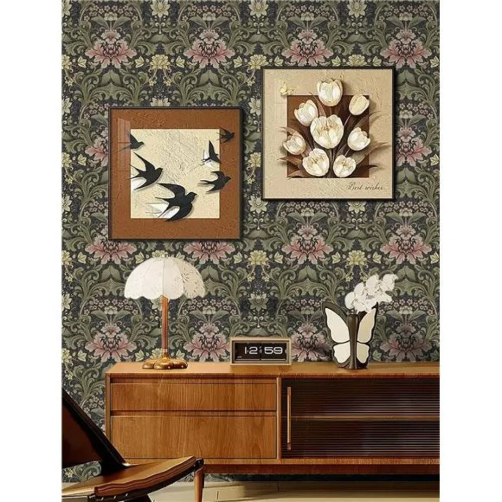 Abyssaly Vintage Floral Wallpaper Peel and Stick Boho, William Morris Flower